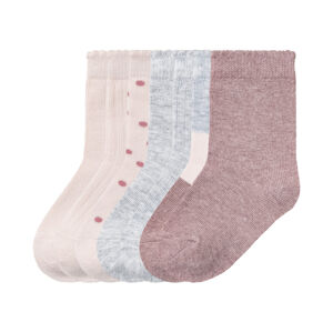 lupilu® Dievčenské ponožky, 7 párov (19/22, ružová/sivá)