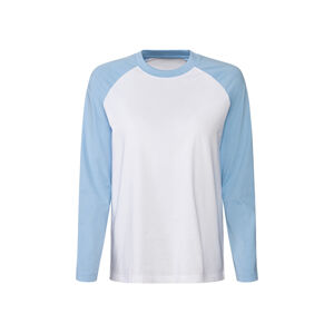 esmara® Dámske tričko s dlhým rukávom (S (36/38), modrá/biela)