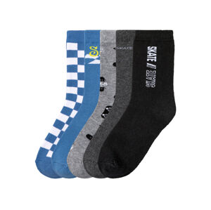 pepperts!® Chlapčenské ponožky s biobavlnou, 5 párov (39/42, sivá/tmavosivá/modrá/čierna)
