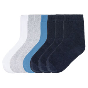 LUPILU® Chlapčenské ponožky, 7 párov (19/22, biela/modrá/sivá/navy modrá)