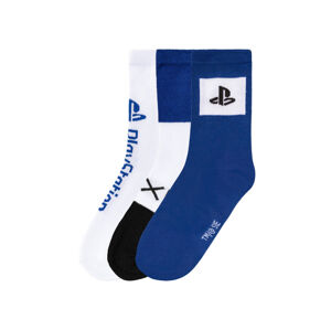 PLAYSTATION | XBOX Chlapčenské ponožky, 3 páry (35/38, Playstation/čierna/modrá/biela)