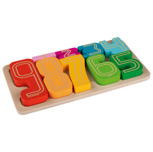 Playtive Drevená edukatívna Montessori hra (stavebné prvky s číslami)