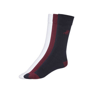 LIVERGY® Pánske ponožky, 3 páry (39/42, navy modrá/bordová/biela)