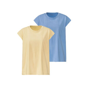 esmara Dámske tričko, 2 kusy (M (40/42), modrá/žltá)