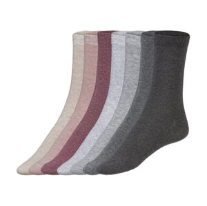 esmara® Dámske ponožky, 7 párov (39/42, béžová/bordová/sivá)