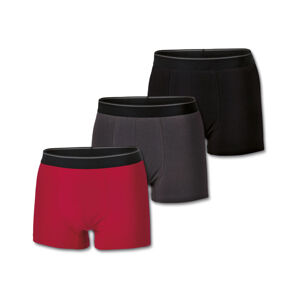PARKSIDE® Pánske boxerky, 3 kusy (L, čierna/sivá/červená)