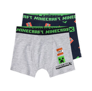 Minecraft Chlapčenské boxerky, 2 kusy (158/164, sivá/navy modrá)