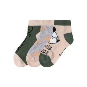 Detské ponožky, 3 páry (27/30, Minnie Mouse/kaki/ružová)