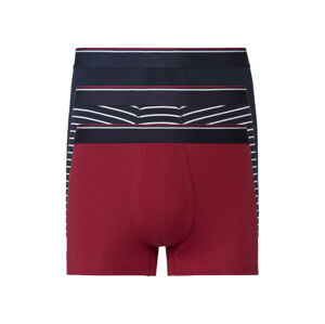 LIVERGY® Pánske boxerky, 3 kusy (S, tmavomodrá/červená)