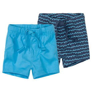 lupilu® Chlapčenské šortky pre bábätká, 2 kusy (50/56, navy modrá/modrá)