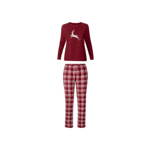 esmara® Dámske flaušové pyžamo (XS (32/34), červená)