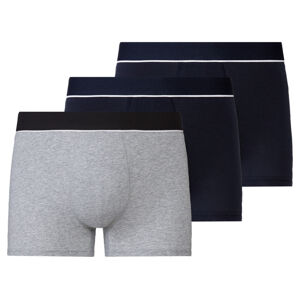 LIVERGY® Pánske boxerky s biobavlnou, 3 kusy (XL, čierna/sivá)