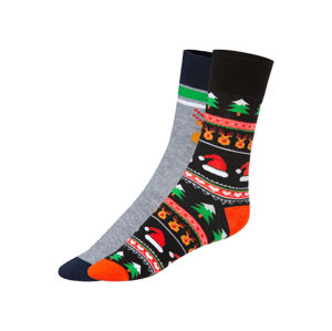 Dámske/Pánske ponožky, 2 páry (39/42, Vianoce/sivá)