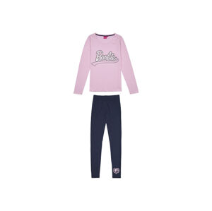 Barbie Dámske pyžamo (L, bledoružová/navy modrá)