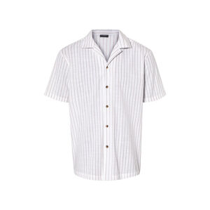 LIVERGY® Pánska košeľa s krátkym rukávom „Regular Fit“ (XXL (45/46), pruhy/biela)