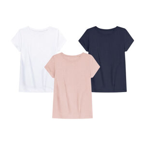 pepperts!® Dievčenské tričko, 3 kusy (134/140, ružová/biela/námornícka modrá)