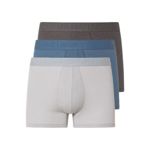 LIVERGY® Pánske boxerky, 3 kusy (XL, sivá/modrá/bledosivá)