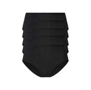 esmara® Dámske nohavičky s vysokým pásom, 5 kusov (S (36/38), čierna)