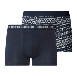 LIVERGY® Pánske vianočné boxerky, 2 kusy (L, námornícka modrá)