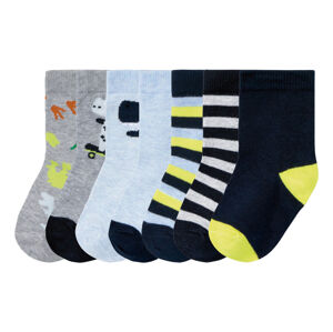 lupilu Chlapčenské ponožky, 7 párov (27/30, dinosaurus/modrá/sivá)