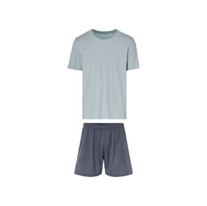 LIVERGY® Pánske krátke pyžamo (L (52/54), zelená/modrá)