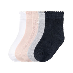 lupilu® Dievčenské ponožky pre bábätká, 5 párov (19/22, fialová/sivá/námornícka modrá/biela)