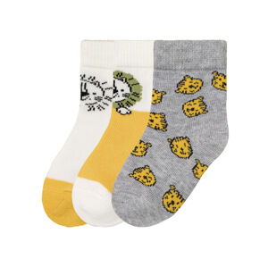 lupilu® Chlapčenské ponožky pre bábätká, 3 páry (19/22, žltá/biela/sivá)