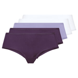 esmara® Dámske bedrové nohavičky, 5 kusov (XS (32/34), fialová/orgovánová/biela)