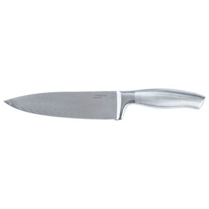 ERNESTO Kuchynský nôž/Nôž na zeleninu z damascénskej ocele (kuchynský nôž s rukoväťou z ušľachtilej ocele)