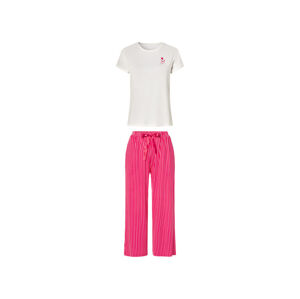 esmara® Dámske pyžamo (XL (48/50), biela/ružová)