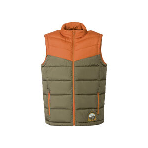 LIVERGY® Pánska prešívaná vesta (XL (56/58), zelená/oranžová)