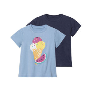 lupilu® Dievčenské tričko, 2 kusy (122/128, navy modrá/modrá)