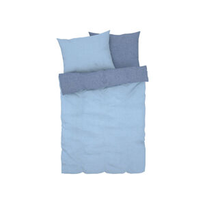 LIVARNO home Zimná obojstranná posteľná bielizeň Chambray, 200 x 220 cm (modrá)