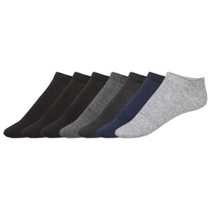 LIVERGY® Pánske nízke ponožky s BIO bavlnou, 7 párov (43/46, sivá/čierna)