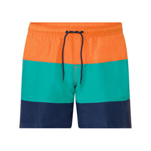 LIVERGY® Pánske plavky (XL, pruhy/oranžová)