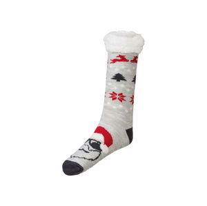 LIVERGY® Pánske vianočné ponožky (39/42, sivá LED)