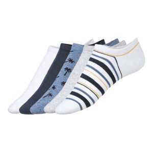 LIVERGY® Pánske členkové ponožky, 5 párov (39/42, biela/sivá/modrá/navy modrá)