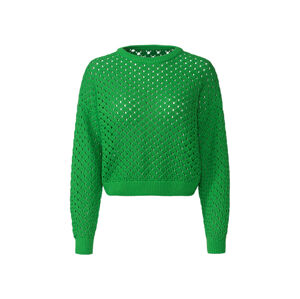 esmara® Dámsky pulóver s dierkovaným vzorom (L (44/46), zelená)