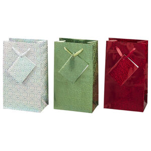 crelando® Darčekové tašky (strieborná/zelená/červená, 3 kusy)