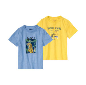 lupilu Chlapčenské bavlnené tričko, 2 kusy (86/92, svetlomodrá/žltá)