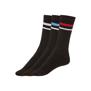 LIVERGY® Pánske tenisové ponožky, 3 páry (43/46, čierna)
