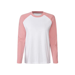 esmara® Dámske tričko s dlhým rukávom (XS (32/34), ružová/biela)