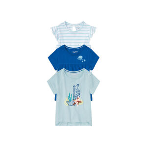 lupilu® Dievčenské tričko, 3 kusy (98/104, pruhy/modrá/bledomodrá)