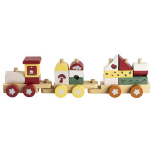 lupilu® Drevená motorická hračka (drevená železnica, červená)