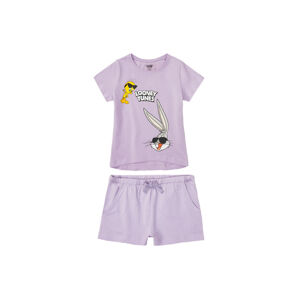 Dievčenské krátke pyžamo (110/116, fialová)