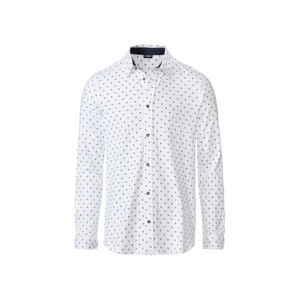 LIVERGY® Pánska košeľa „Slim Fit“ (43, biela/bodky)