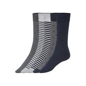LIVERGY® Pánske ponožky, 5 párov (39/42, sivá/navy modrá)