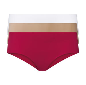 esmara® Dámske bezšvové nohavičky, 3 kusy (S (36/38), červená/béžová/biela)