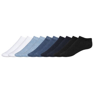 LIVERGY® Pánske ponožky, 10 párov (39/42, biela/modrá/navy modrá/čierna)