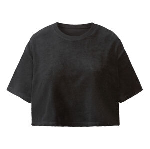 esmara® Dámske froté tričko (L (44/46), čierna)